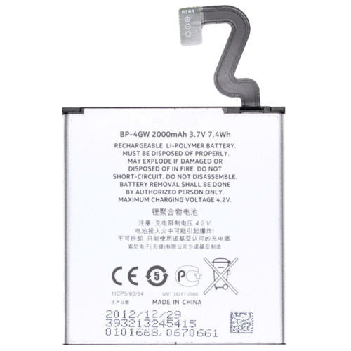 Batterie de remplacement pour Nokia Lumia 920 920T, BP-4GW Batterie de remplacement pour Nokia Lumia 920 920T, BP-4GW